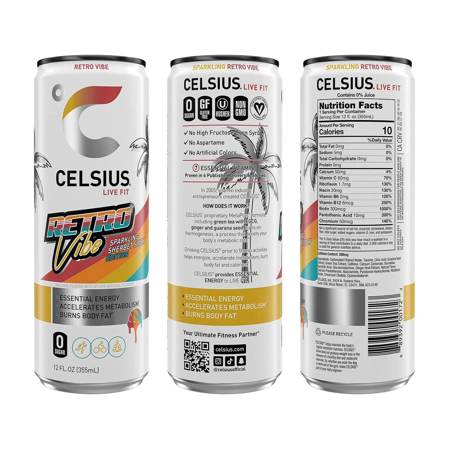 CELSIUS - LIVE FIT SPARKING VIBE VARIETY PACK 12 fl. oZ. - 18 PACK