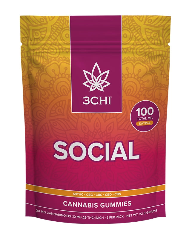 3CHI - NATURAL DELTA9THC|CBN|CBD|CBC| 100MG GUMMIES - 5PACK PER PACK / 10PACK BOX
