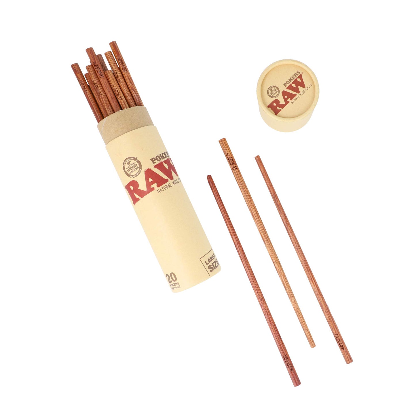 RAW WOOD POKER LARGE -20CT PACK