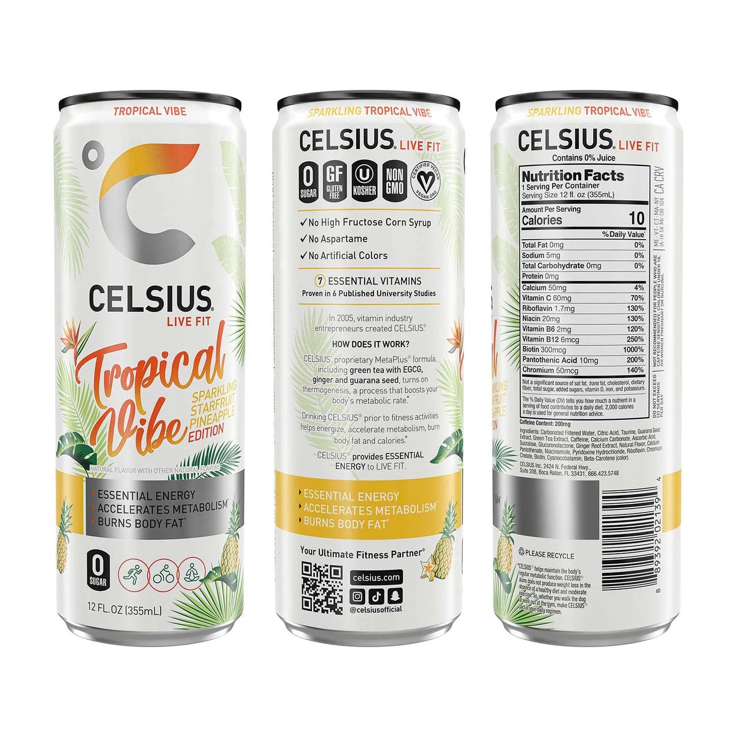CELSIUS - LIVE FIT SPARKING VIBE VARIETY PACK 12 fl. oZ. - 18 PACK
