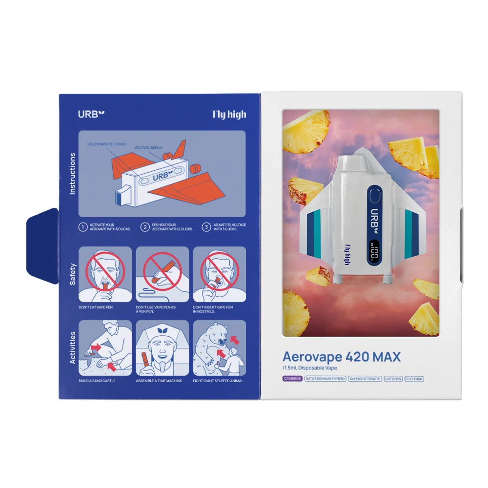 URB - MILE HIGH AEROVAPE 420 MAX LIVE RESIN|DELTA8|THCP|THB|1.5G DISPOSABLE VAPE - 6PACK