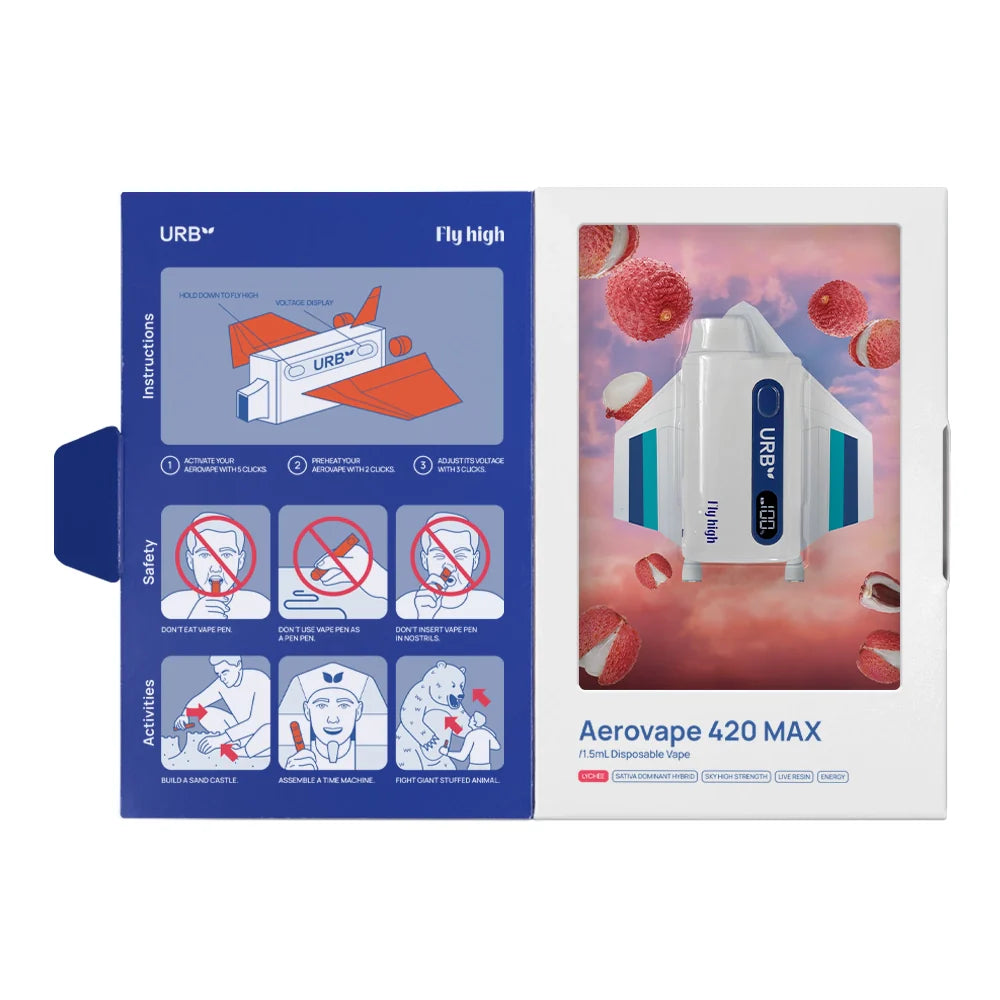 URB - MILE HIGH AEROVAPE 420 MAX LIVE RESIN|DELTA8|THCP|THB|1.5G DISPOSABLE VAPE - 6PACK