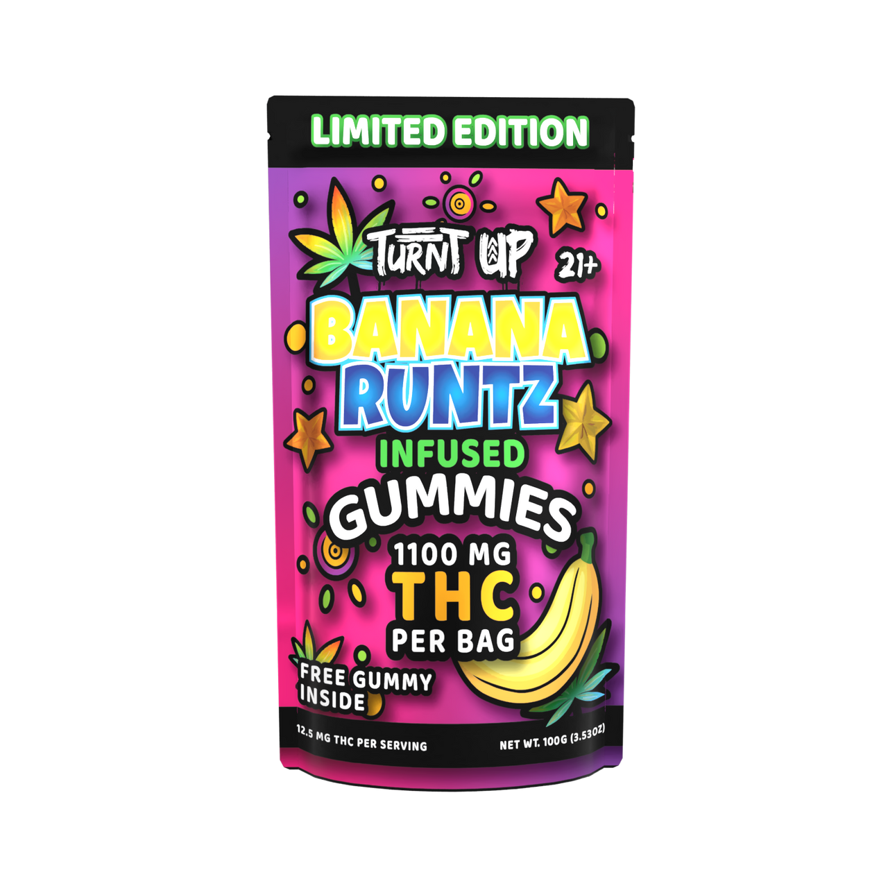 TURNT UP - 1100MG THC GUMMY BAG - 11COUNT / BOX