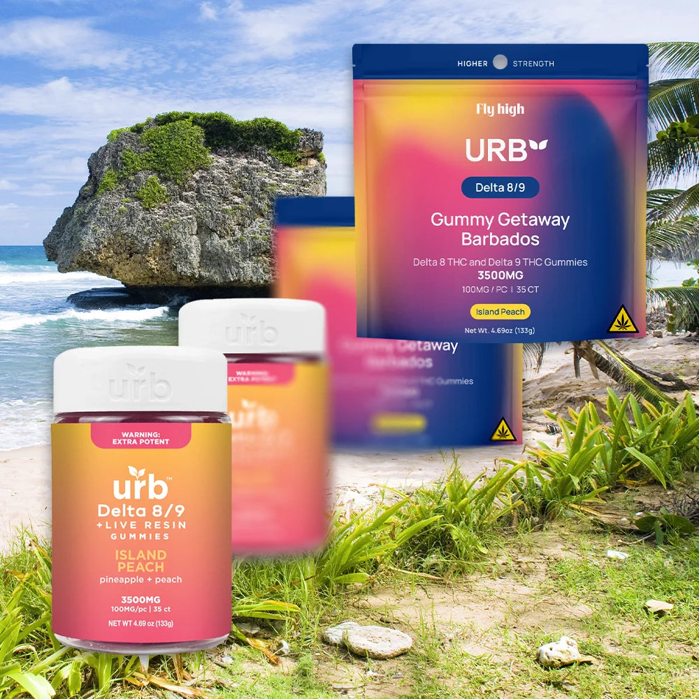 URB - D8/D9 THC GUMMY GETAWAY BARBADOS 3500MG-PACK - 6COUNT|BOX