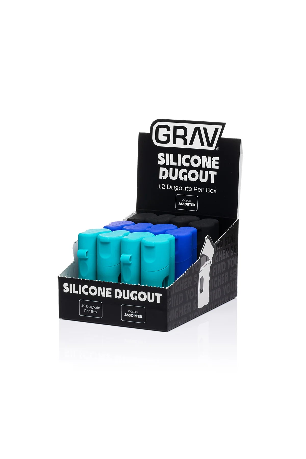 GRAV - SILICONE DUGOUT POP DISPLAY ASSORTED COLORS - 12PACK