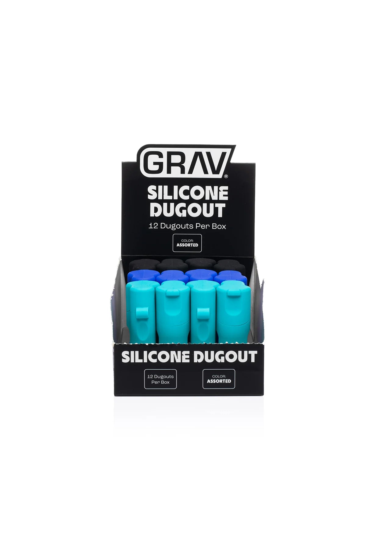 GRAV - SILICONE DUGOUT POP DISPLAY ASSORTED COLORS - 12PACK