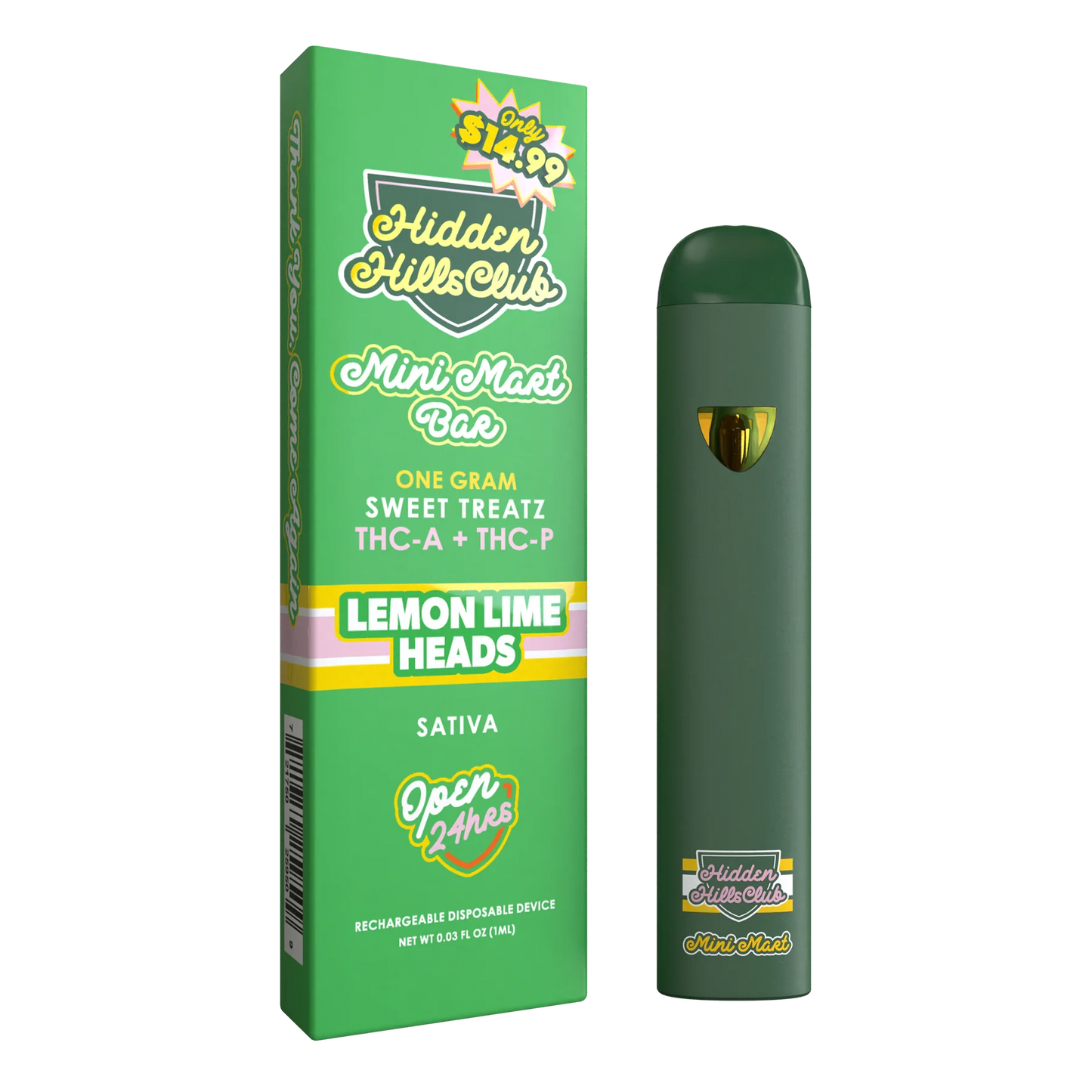 HIDDEN HILLS MINI MART SWEET TREATZ THCA + THCP 1GM DISPO 5CT/ BOX