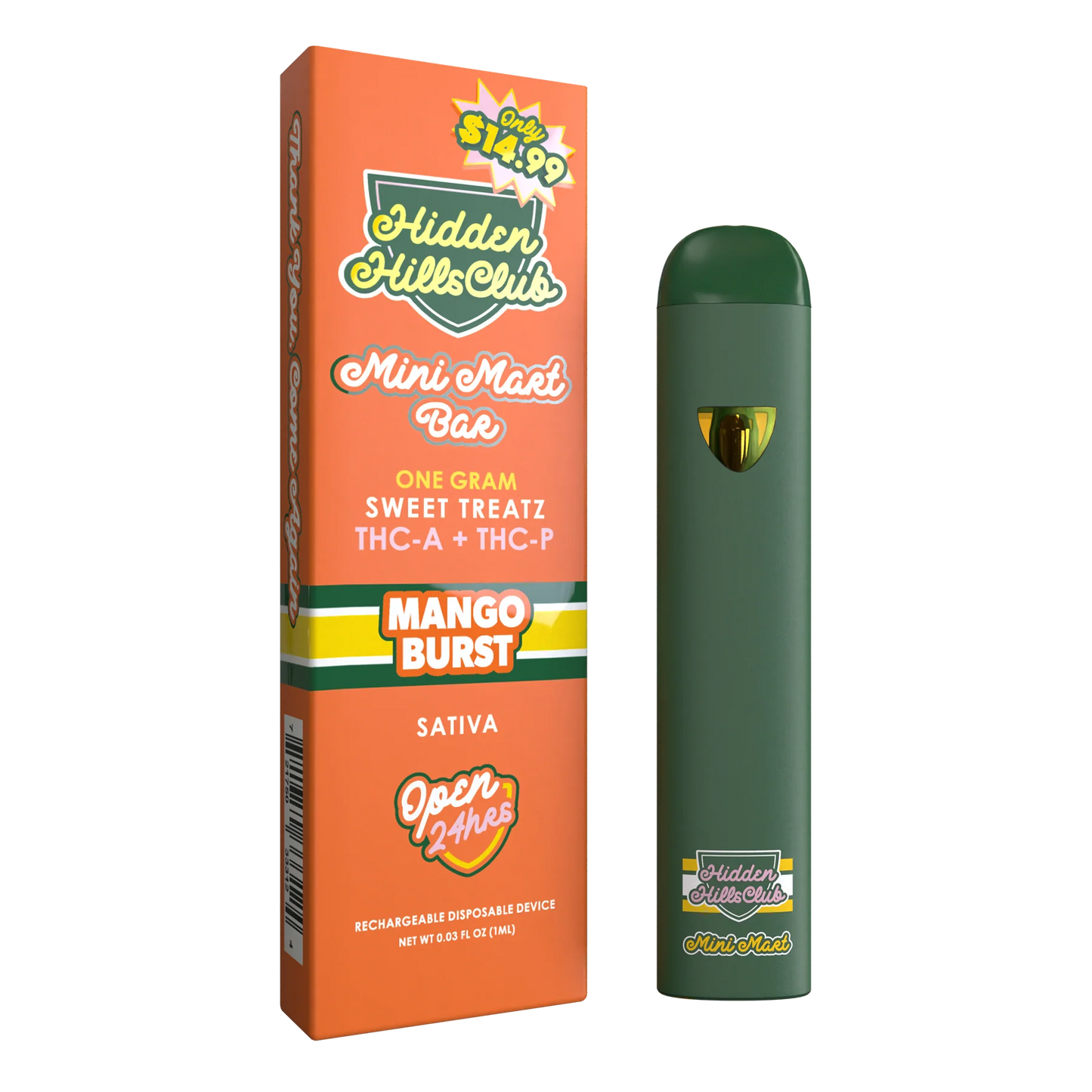 HIDDEN HILLS MINI MART SWEET TREATZ THCA + THCP 1GM DISPO 5CT/ BOX