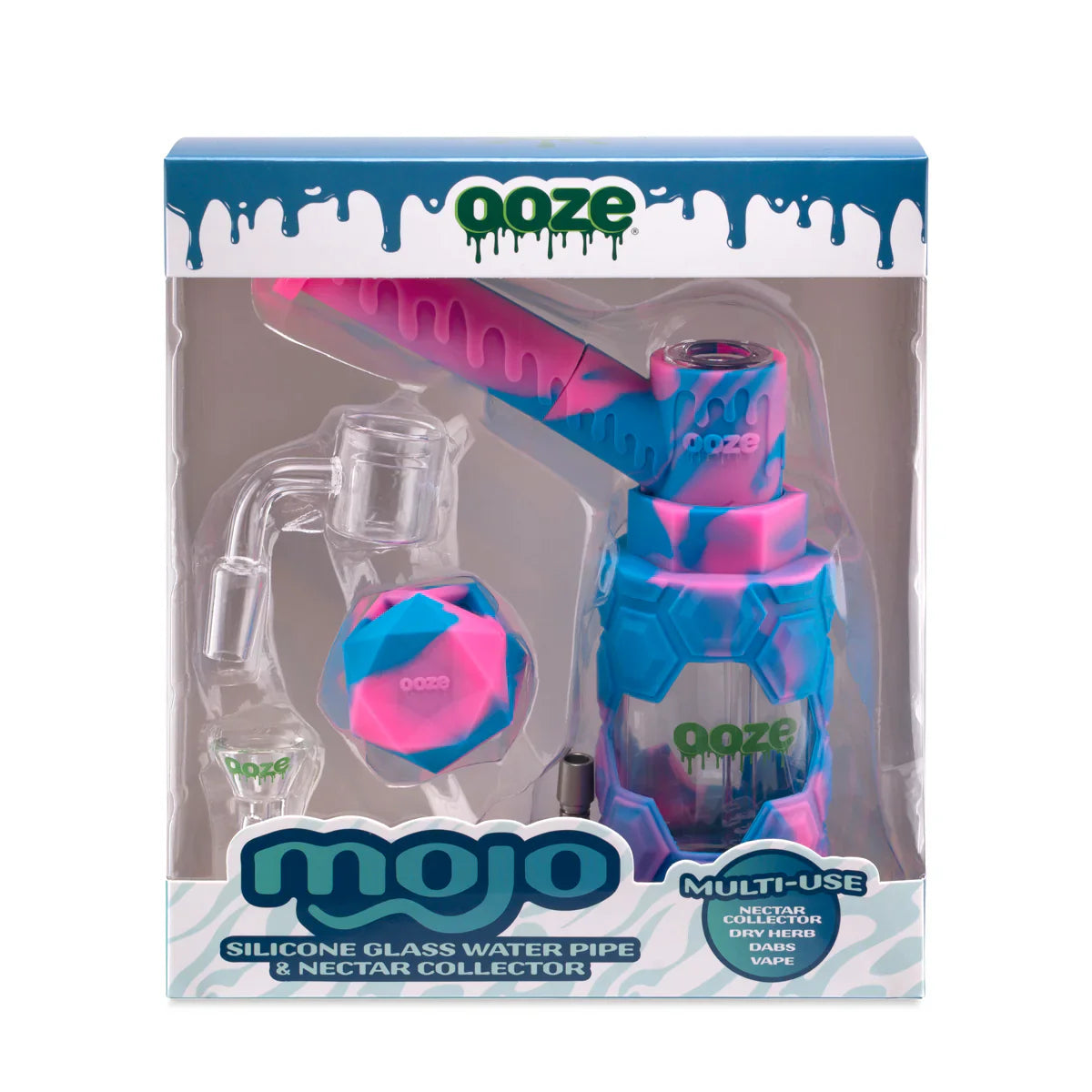 OOZE - MOJO SELICONE GLASS WATER PIPE & NECTAR COLLECTOR
