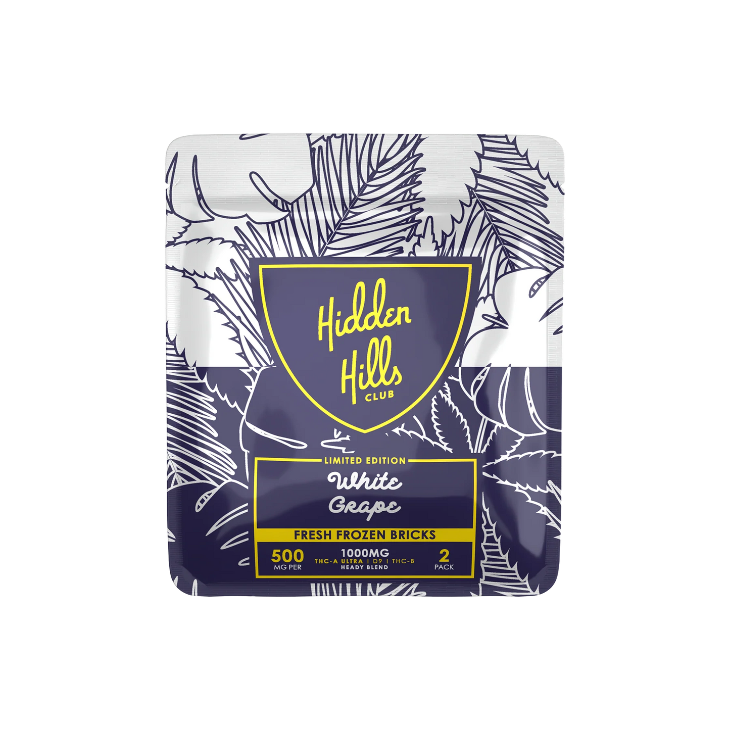 HIDDEN HILLS FRESH FROZEN HEADY BLEND THC-A ULTRA +D9+THC-B 500MG X 2PK GUMMIES 30CT/ BOX