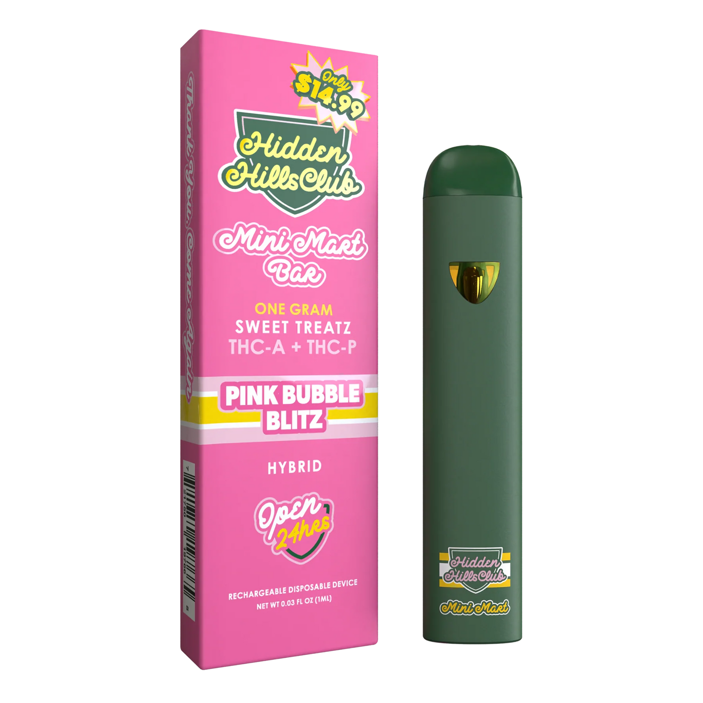 HIDDEN HILLS MINI MART SWEET TREATZ THCA + THCP 1GM DISPO 5CT/ BOX