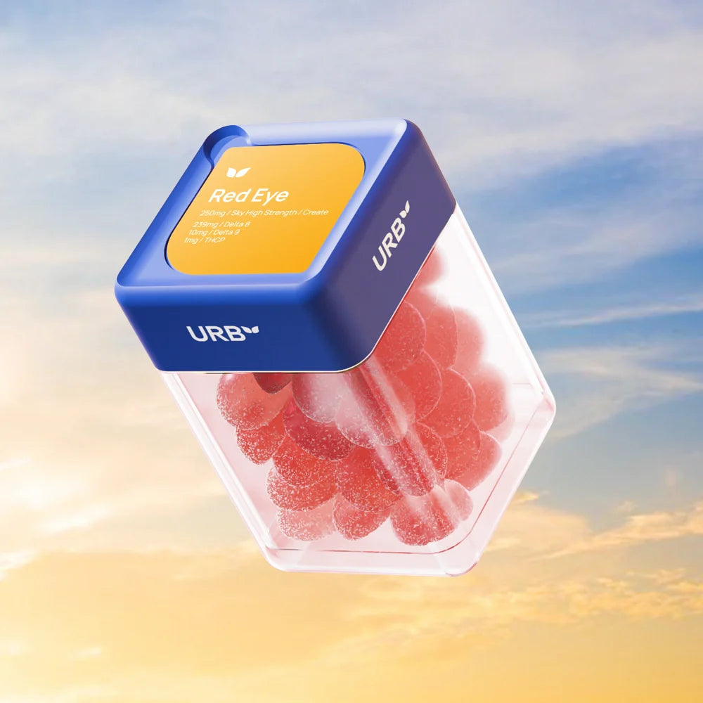 URB - RED EYE SKYBITES DELTA 8|DELTA 9 | THCP 250MG PER EDIBLE |7500MG TOTAL| 6PACK/BOX