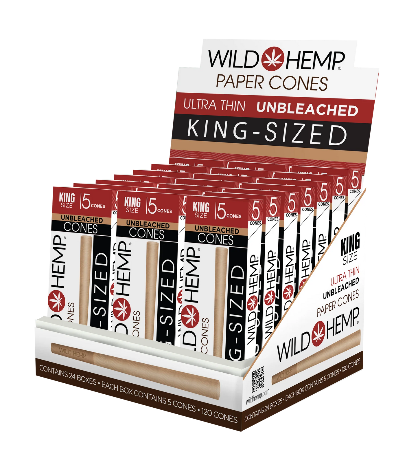 WILD HEMP - UNBLEACHED REGULAR PAPER CONES 24PACK