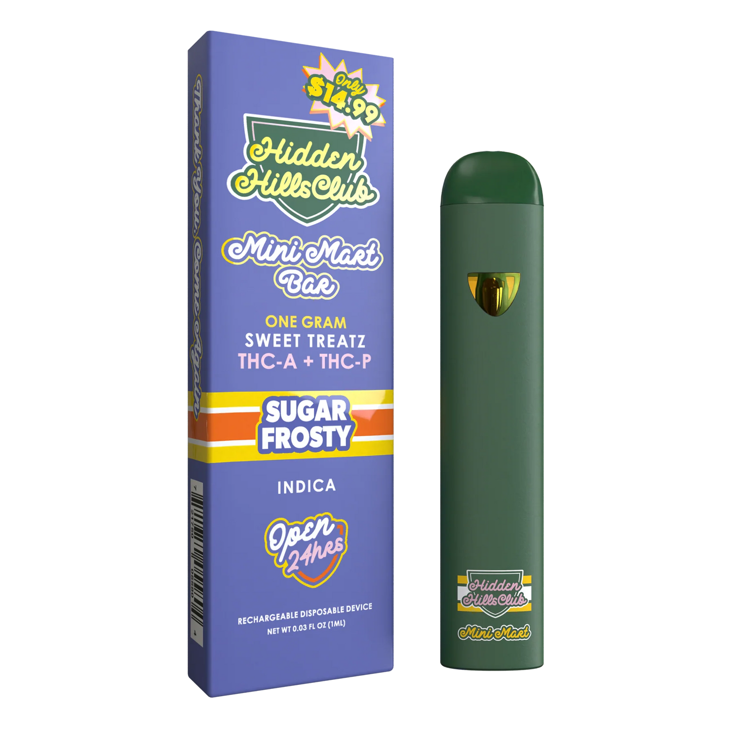 HIDDEN HILLS MINI MART SWEET TREATZ THCA + THCP 1GM DISPO 5CT/ BOX