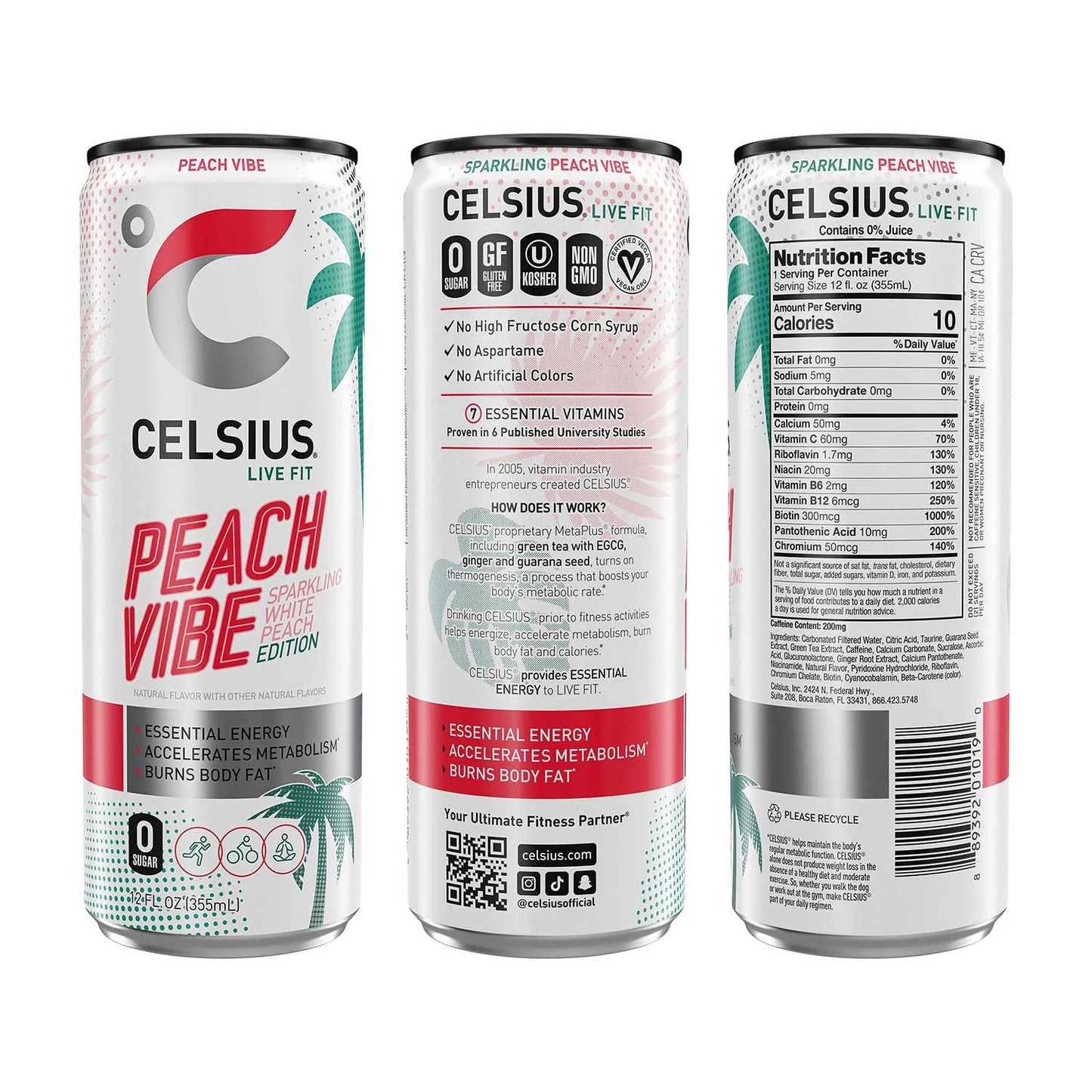 CELSIUS - LIVE FIT SPARKING VIBE VARIETY PACK 12 fl. oZ. - 18 PACK