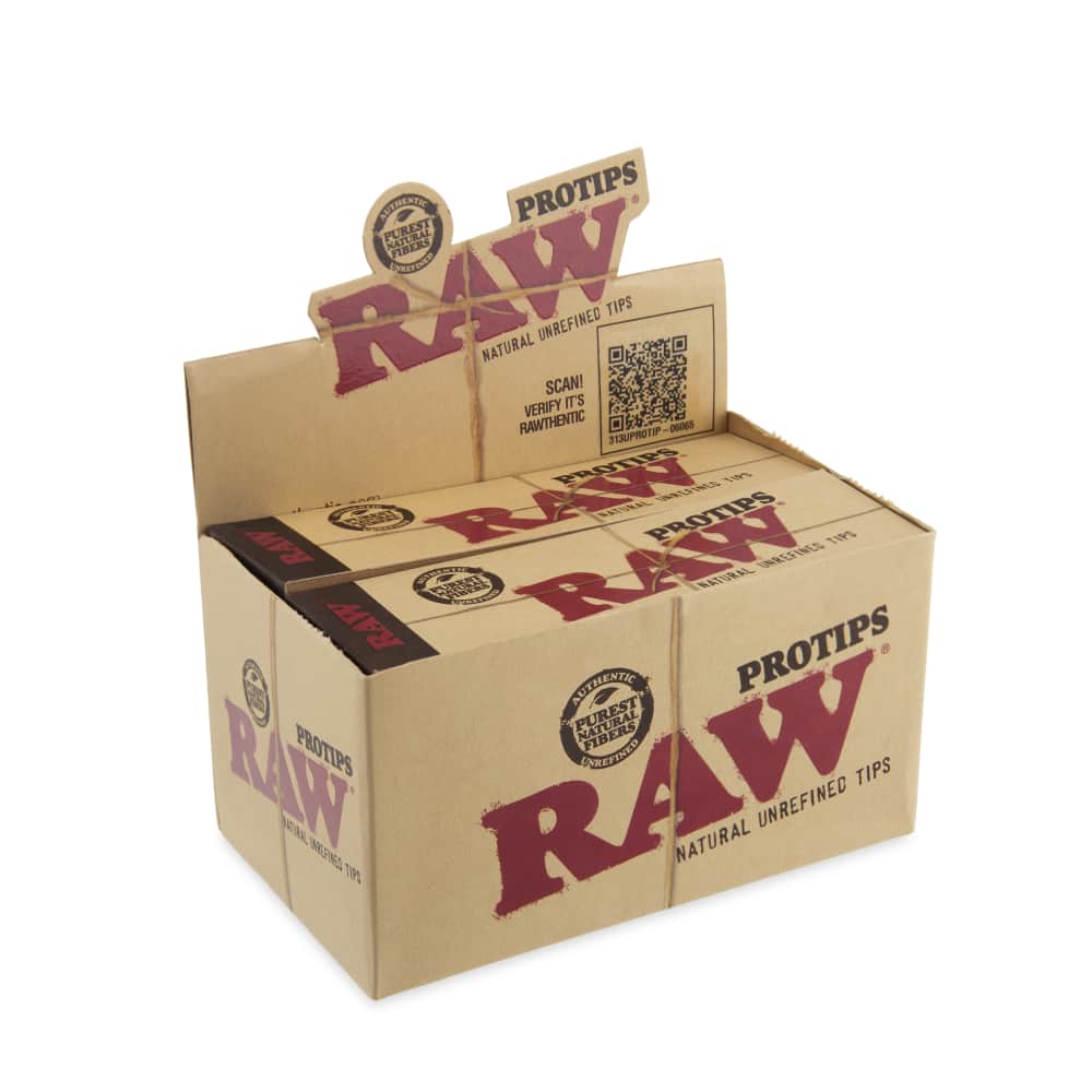 RAW Papers Pro Tips Rolling Paper Filter Tips 21pk Booklet Display - 24ct