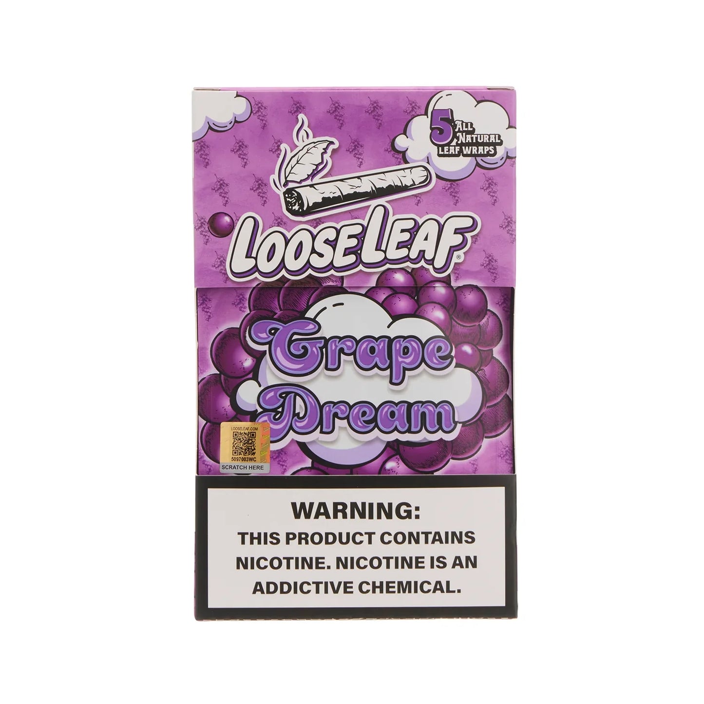 LOOSE LEAF - MINI 5 COUNT ALL NATURAL LEAF WRAPS 8PACK / BOX