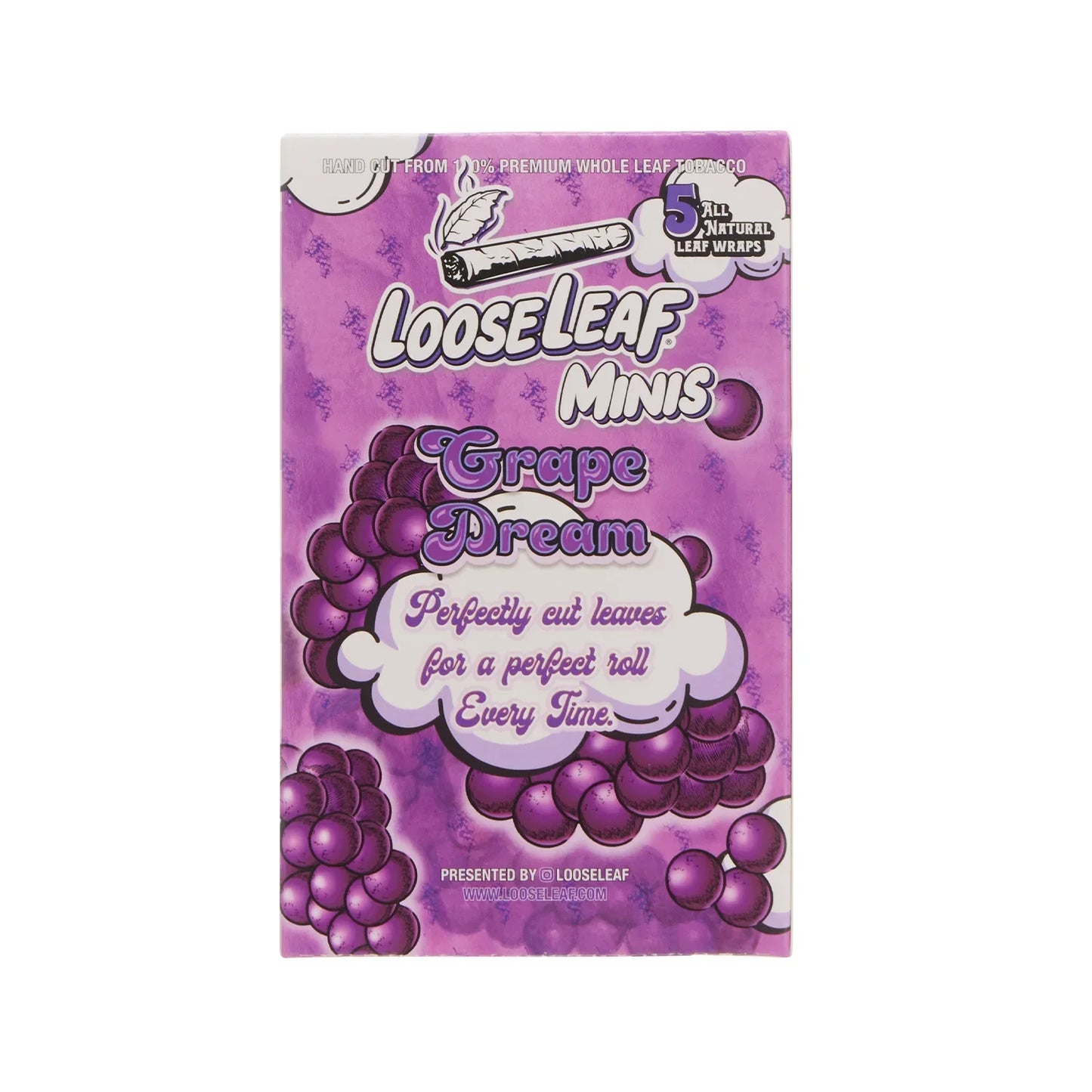 LOOSE LEAF - MINI 5 COUNT ALL NATURAL LEAF WRAPS 8PACK / BOX