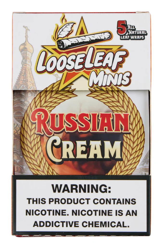 LOOSE LEAF - MINI 5 COUNT ALL NATURAL LEAF WRAPS 8PACK / BOX