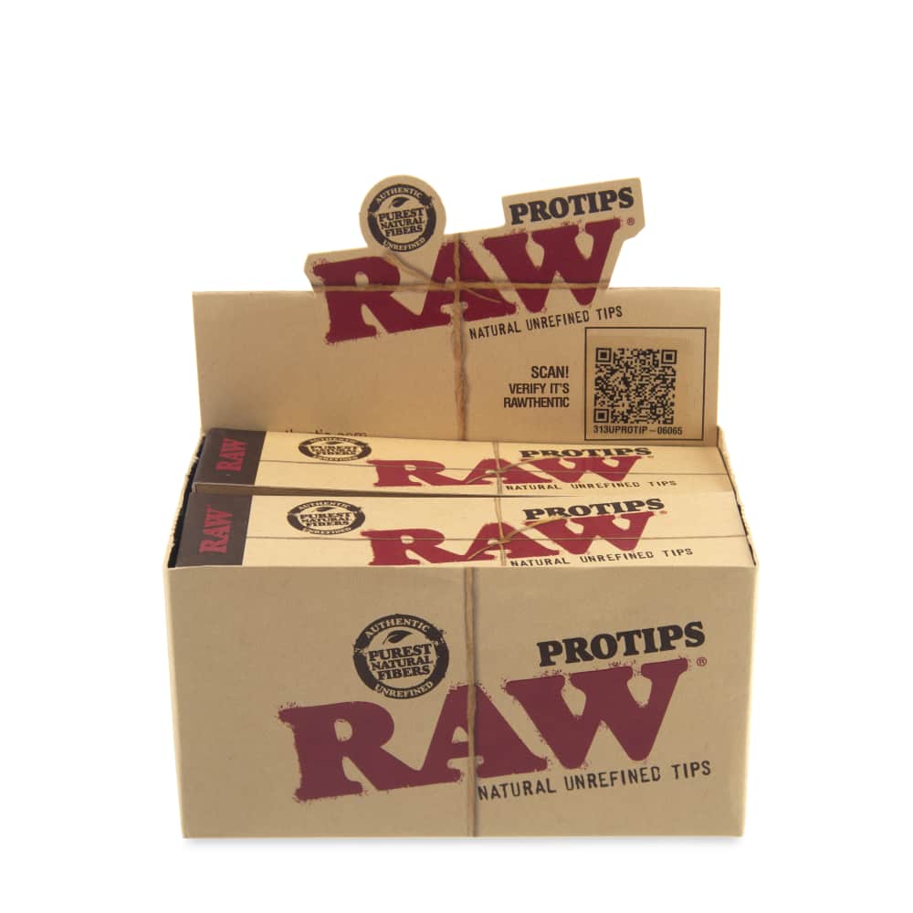 RAW Papers Pro Tips Rolling Paper Filter Tips 21pk Booklet Display - 24ct