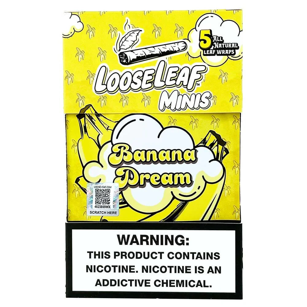 LOOSE LEAF - MINI 5 COUNT ALL NATURAL LEAF WRAPS 8PACK / BOX