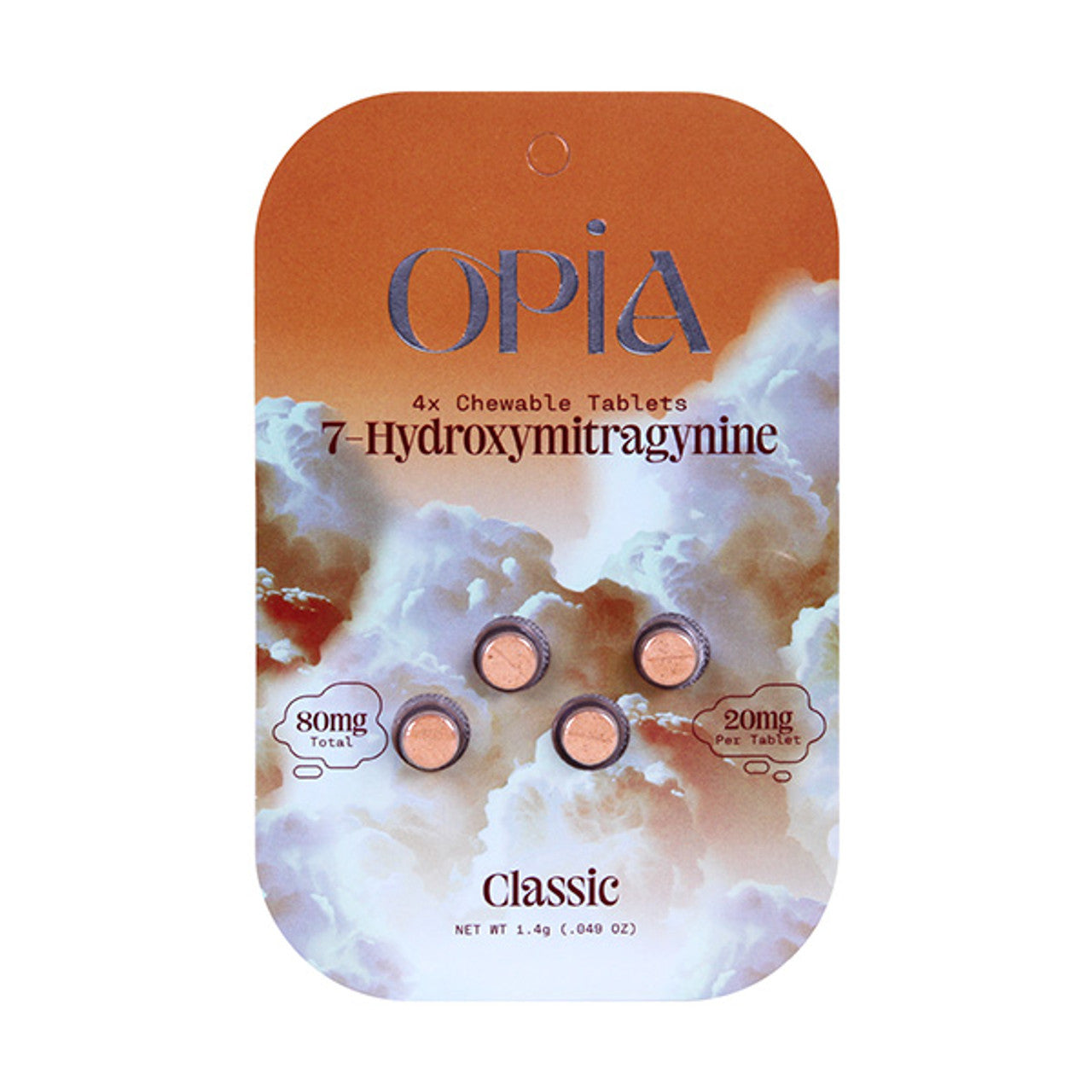 OPIA 7-HYDROXYMITRAGYNINE KRATOM EXTRACT 20MG PER TABLET 4PK 10CT/ BOX