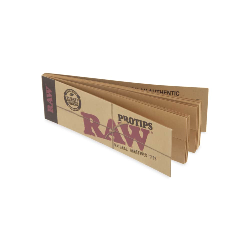 RAW Papers Pro Tips Rolling Paper Filter Tips 21pk Booklet Display - 24ct
