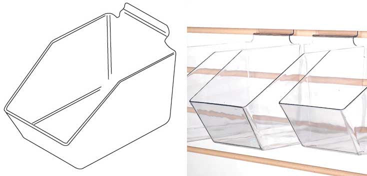 SW STYRENE BIN DISPLAY - VISIBIN - 6in.W x 5.5in.H x 9.5in.D