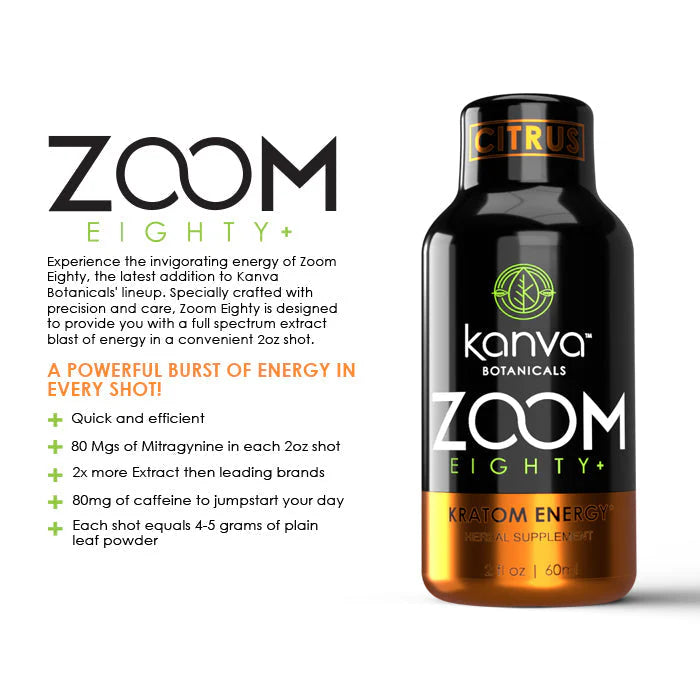 BOTANICALS - KANVA ZOOM EIGHTY + KRATOM ENERGY 12COUNT / BOX