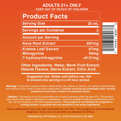 HEYDAY PLANT BASED TONIC SHOT | KRATOM | 7-OH | - 12 PK