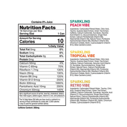 CELSIUS - LIVE FIT SPARKING VIBE VARIETY PACK 12 fl. oZ. - 18 PACK