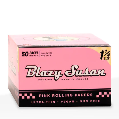 BLAZY SUSAN -PINK 1 1/4 SIZE ROLLING PAPERS | 50PACK / BOX |