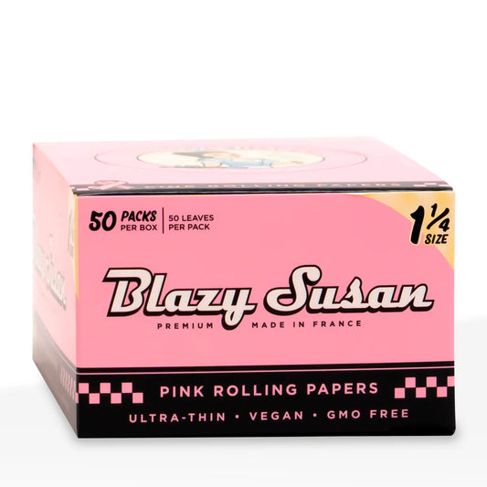 BLAZY SUSAN -PINK 1 1/4 SIZE ROLLING PAPERS | 50PACK / BOX |