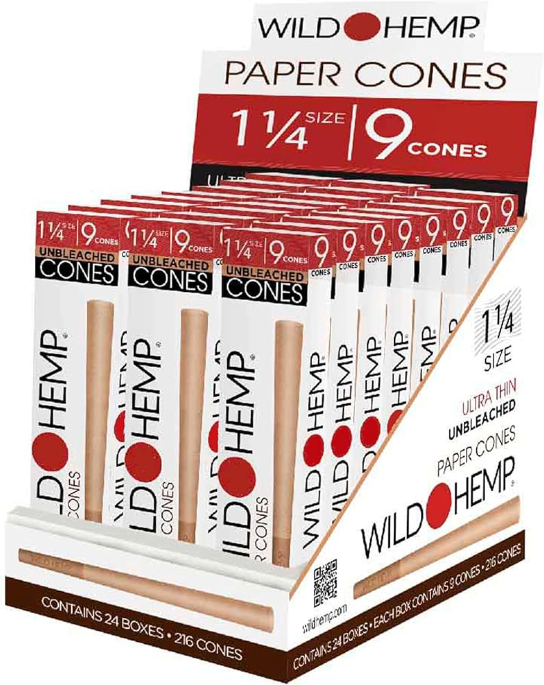WILD HEMP - UNBLEACHED REGULAR PAPER CONES 24PACK