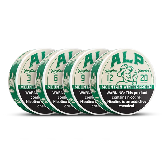ALP NIC - 5 CANS / PACK "20 POUCHES PER CAN" |MOUNTAIN WINTERGREEN|