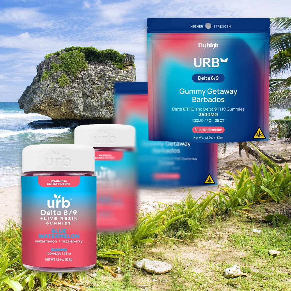 URB - D8/D9 THC GUMMY GETAWAY BARBADOS  3500MG-PACK - 6COUNT|BOX