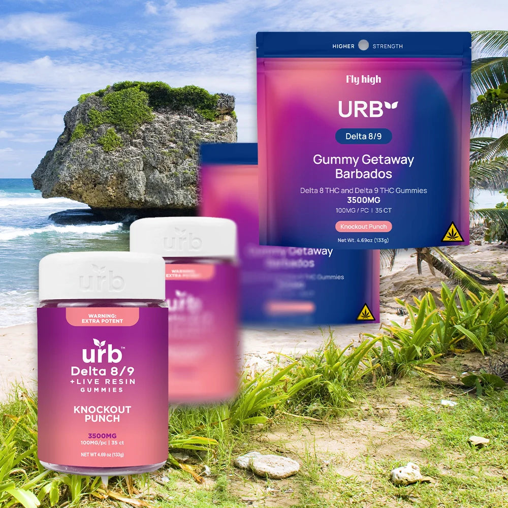 URB - D8/D9 THC GUMMY GETAWAY BARBADOS  3500MG-PACK - 6COUNT|BOX