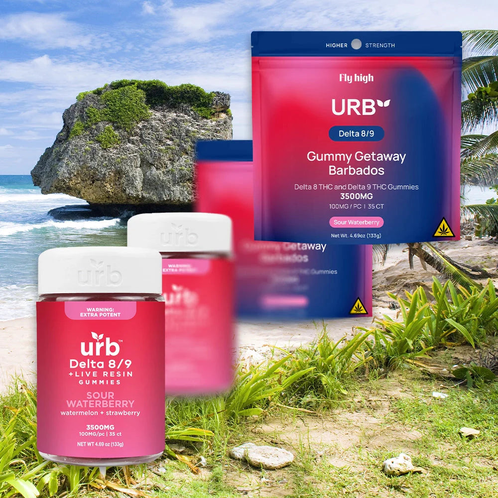 URB - D8/D9 THC GUMMY GETAWAY BARBADOS  3500MG-PACK - 6COUNT|BOX