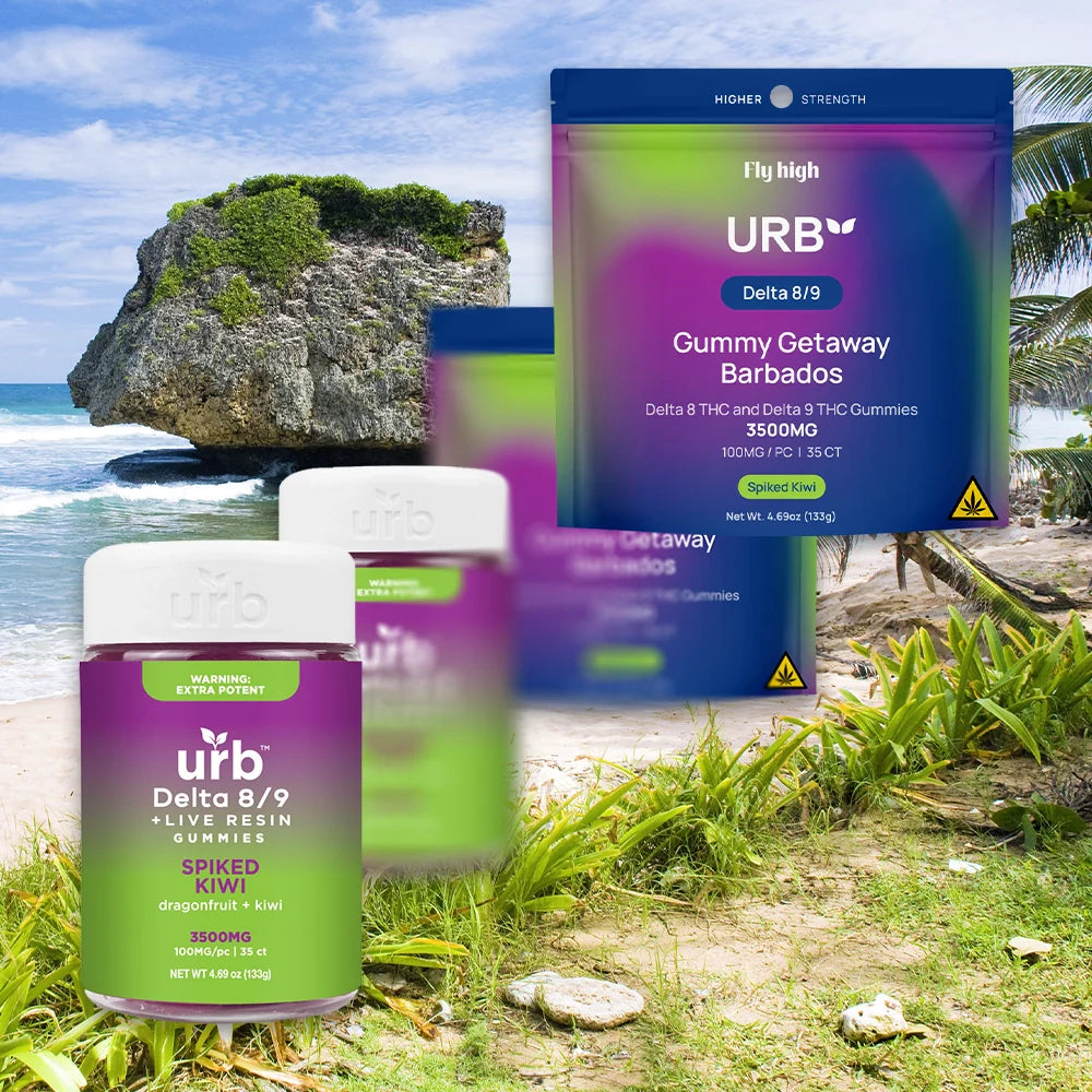 URB - D8/D9 THC GUMMY GETAWAY BARBADOS  3500MG-PACK - 6COUNT|BOX