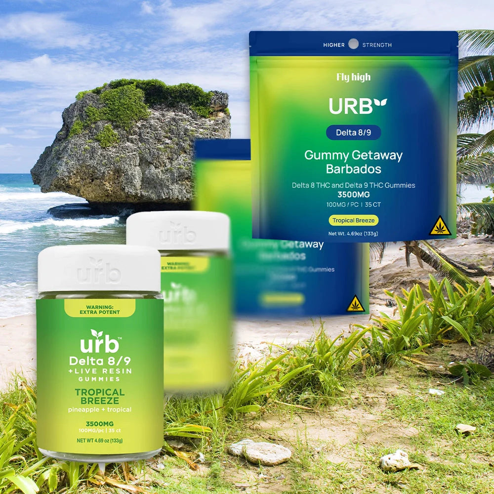 URB - D8/D9 THC GUMMY GETAWAY BARBADOS  3500MG-PACK - 6COUNT|BOX