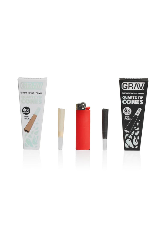 GRAV® - SHORT KINGS 70MM QUARTZ TIP CONES - |16PACK-BOX|