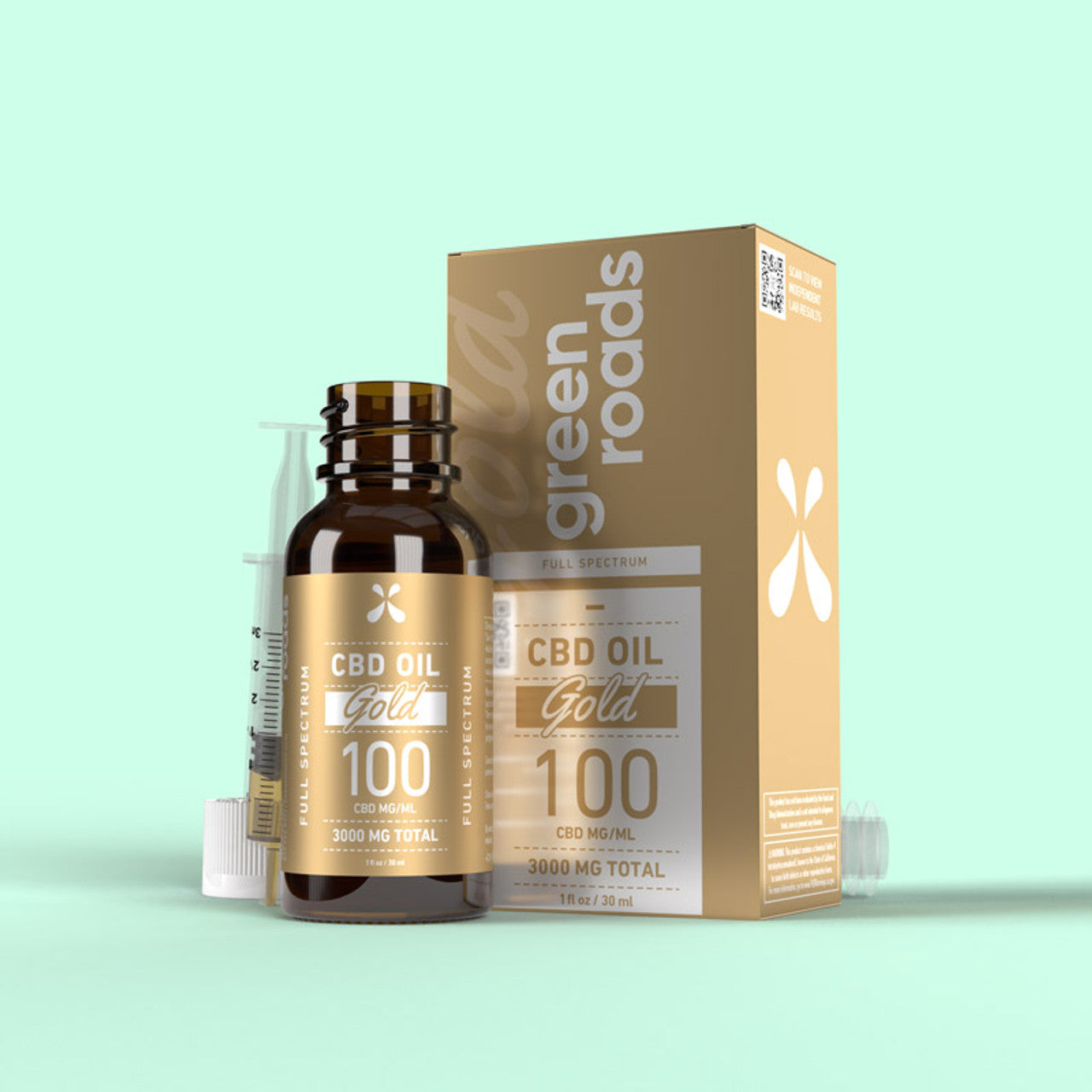 GREEN ROAD - CBD OIL GOLD 100 CBD MG/ML |3000MG TOTAL|