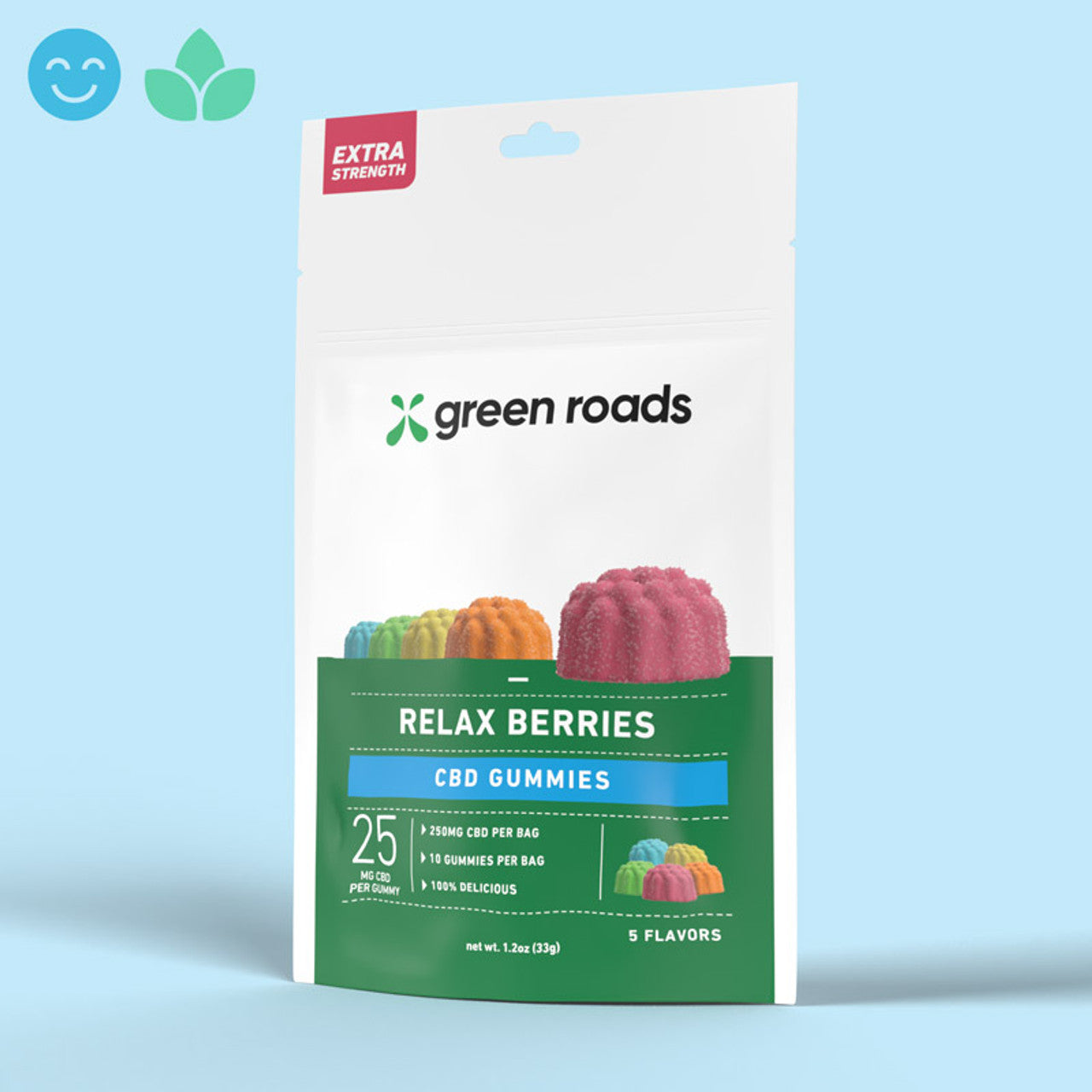 GREEN ROADS - CBD GUMMIES - 250MG PER BAG|4COUNT/BOX|