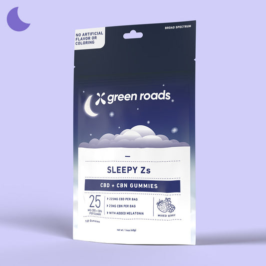 GREEN ROADS - CBD+CBN 25MG GUMMIES |4PACK/BOX|