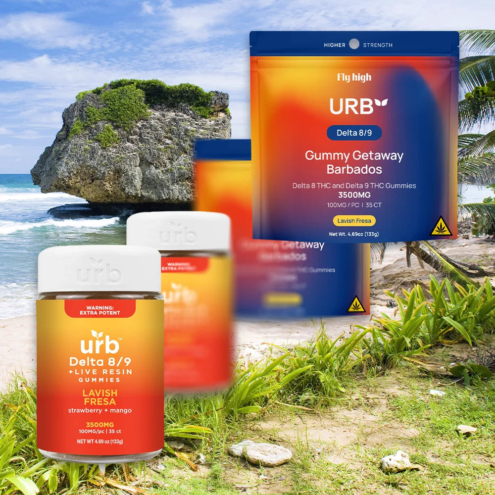 URB - D8/D9 THC GUMMY GETAWAY BARBADOS  3500MG-PACK - 6COUNT|BOX