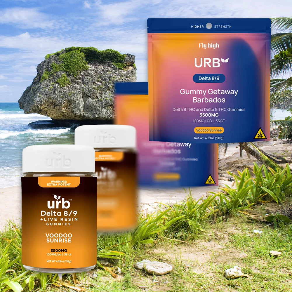 URB - D8/D9 THC GUMMY GETAWAY BARBADOS  3500MG-PACK - 6COUNT|BOX