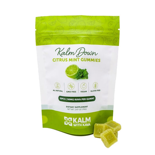 KALM WITH KAVA - KALM DOWN CITRUS MINT GUMMIES 50MG/GUMMY - 20PCS/PK