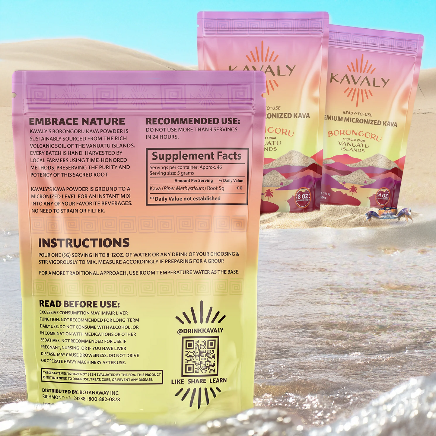 KAVALY - PREMIUM MICRONIZED KAVA POWDER - BORONGURU