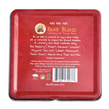 BEAR BLEND - KIN NIK NIK HERBAL CIGARETTES - 10PACK/TIN