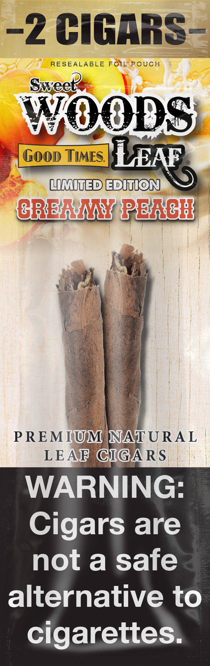 SWEET WOODS LEAF CIGAR 2PK - 15 POUCHES |DISPLAY|